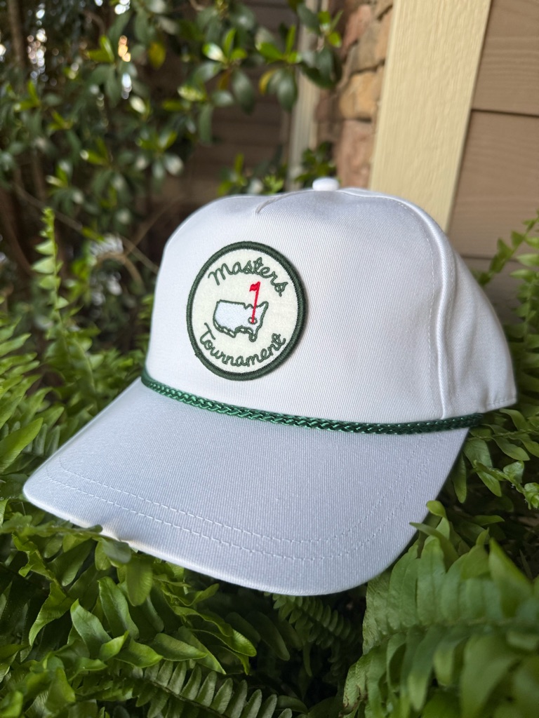 Nwt Masters White And Green Patch Logo Golf Cap